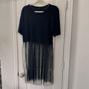 Black tshirt with Sheer skirt